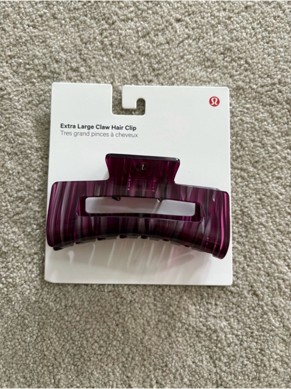lululemon Extra Large Claw Hair Clip - Berry rumble/racer pink sold out color